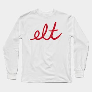 ELT Clothing Cursive Logo Red | Large Long Sleeve T-Shirt